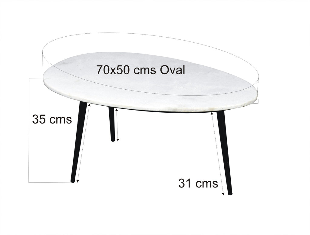Organic Marble White black 70cm