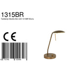 Bronskleurige tafellamp Biron 1315BR met draai dimmer
