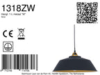 Hanglamp Nove 1318ZW zwart/goud met warme luxe uitstraling