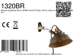 Klem-wandlamp Nove 1320BR bronskleurige kap 18cm