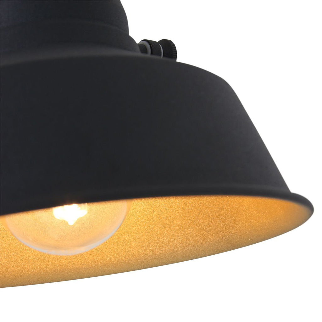 Zwarte klemlamp / wandlamp Nove 1320ZW met E27 fitting en schakelaar