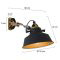 Zwarte klemlamp / wandlamp Nove 1320ZW met E27 fitting en schakelaar