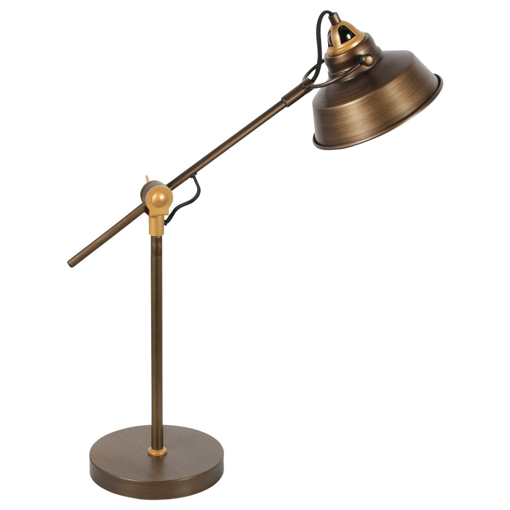 Bronzen stoere tafellamp Nove 1321BR met E27 fitting