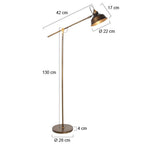 Bronzen vloerlamp Nove 1322BR met goudkleurige details E27