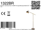 Bronzen vloerlamp Nove 1322BR met goudkleurige details E27