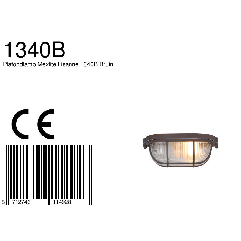 Plafondlamp wandlamp Lisanne 1340B Bruin E27