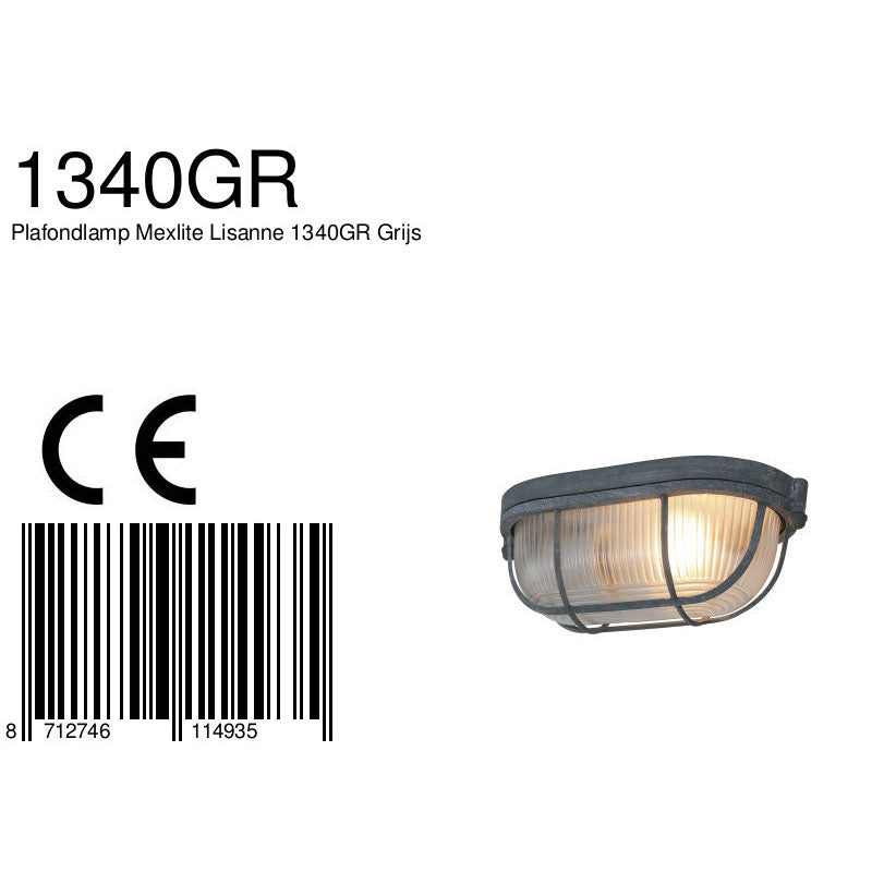 Plafondlamp wandlamp Lisanne 1340G Grijs E27
