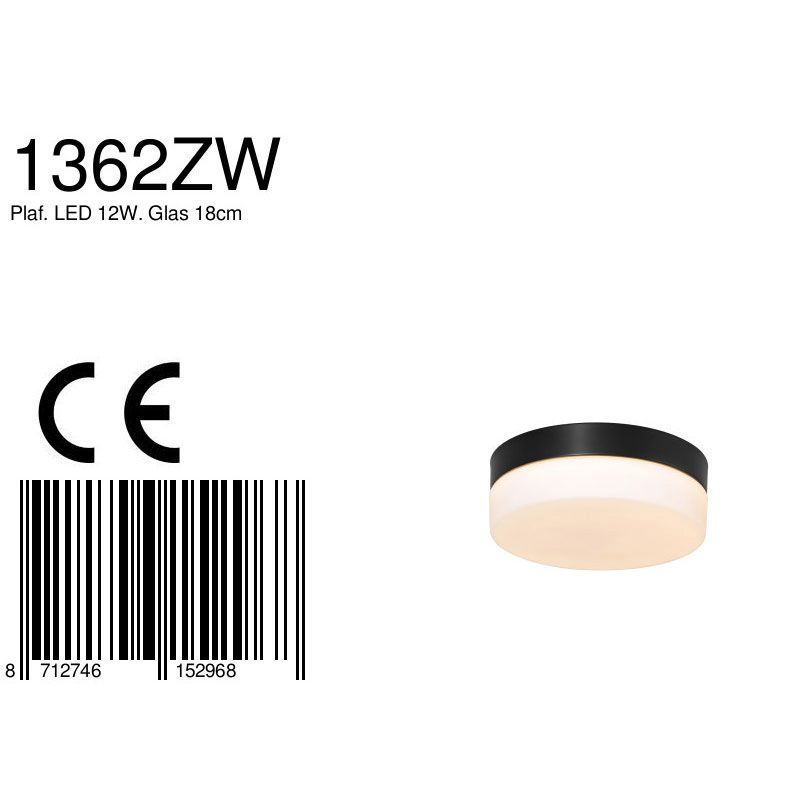 Plafondlamp Ikaro 1362ZW Zwart