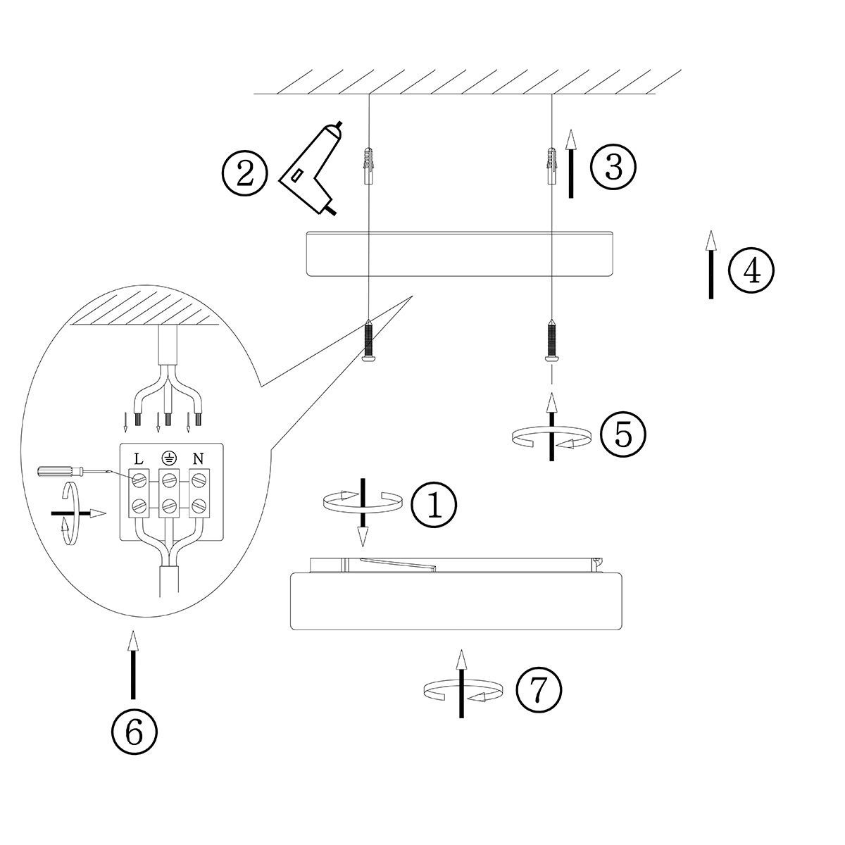 Plafondlamp Ikaro 1363ST Staal