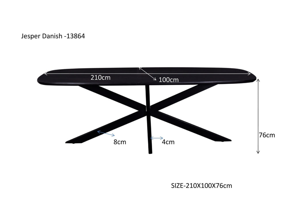 Jesper Danish Oval Black 210cm