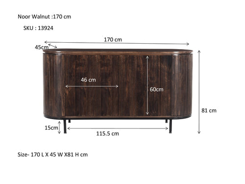 Dressoir Noor Walnut | 170 cm