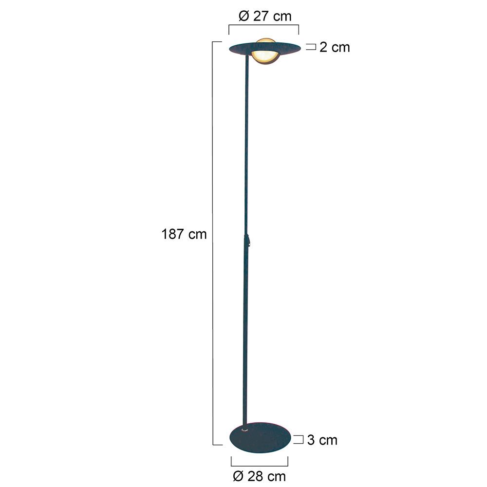 Vloerlamp Zenith 1477ZW Zwart