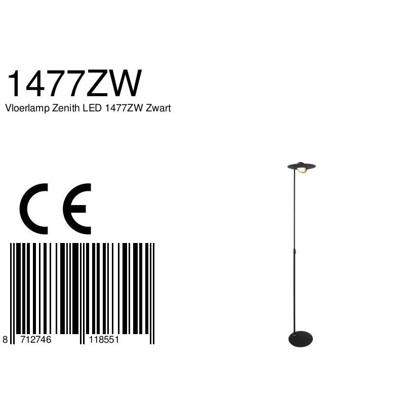 Vloerlamp Zenith 1477ZW Zwart