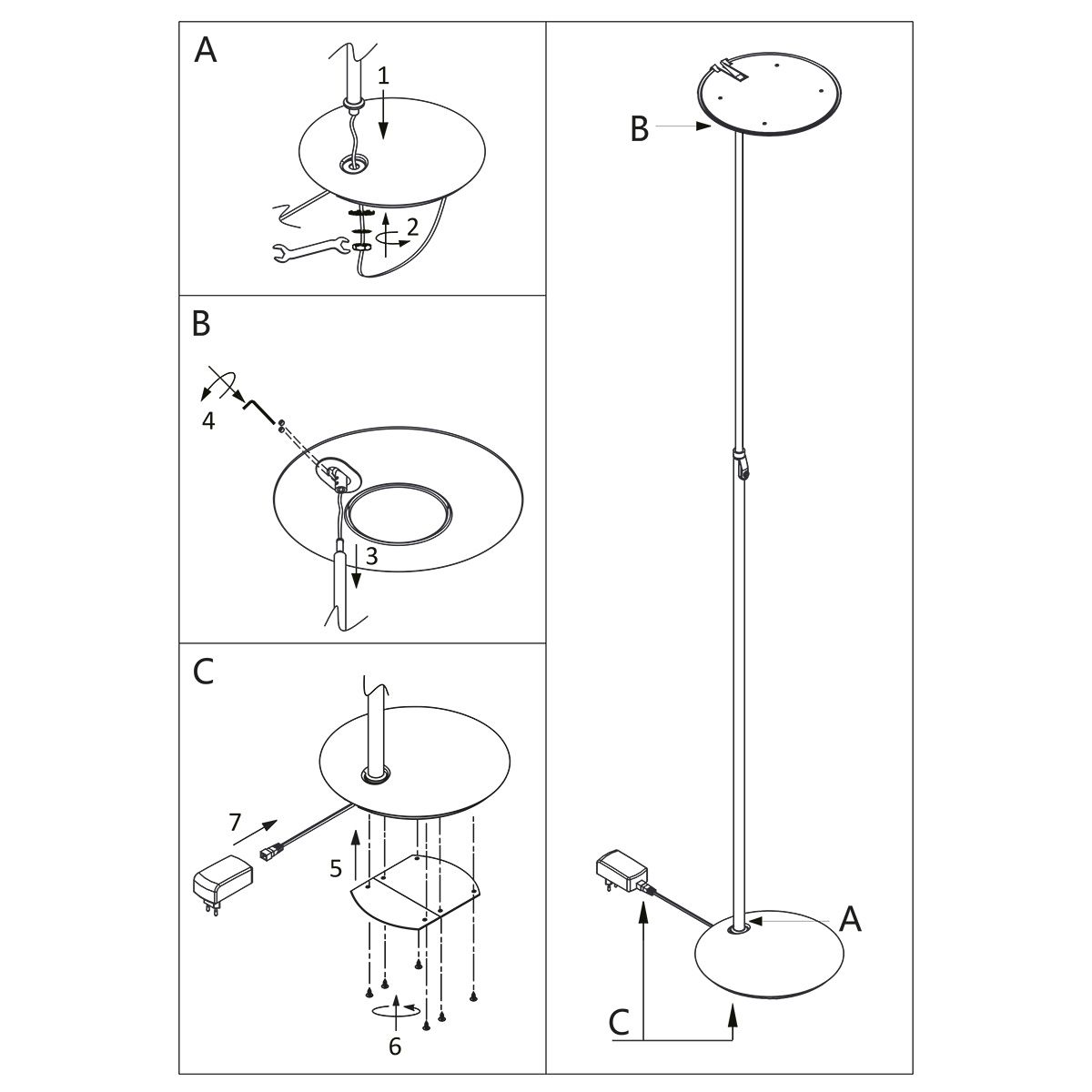Vloerlamp Zenith 1477ZW Zwart