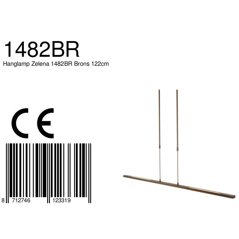 Hanglamp Zelena 1482BR bronzen LED lamp met instelbaar licht