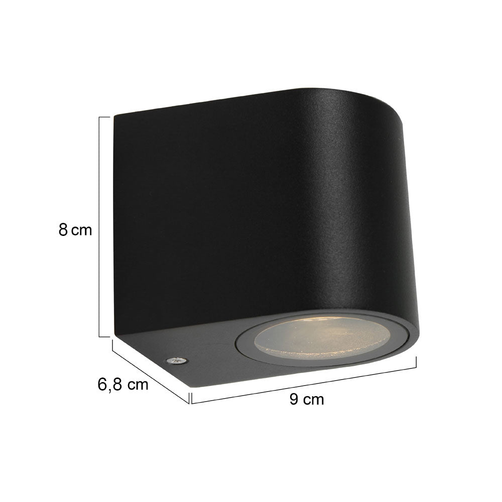 Buitenlamp Logan 1494ZW - compacte wandlamp in zwart aluminium
