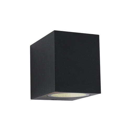 Buitenlamp Logan zwart, aluminium en glas, GU10, IP44 (1495ZW)