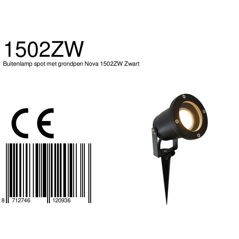 Buitenlamp Nova 1502ZW Zwart