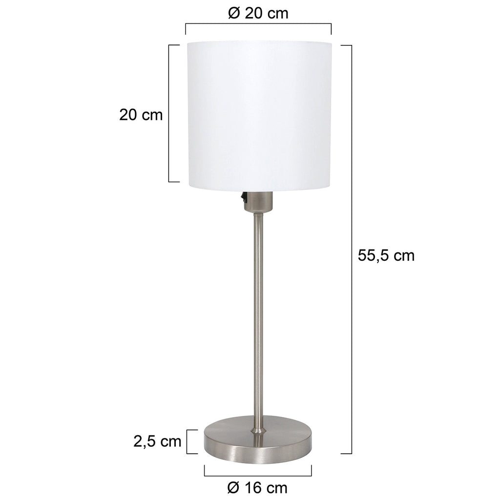 Tafellamp Noor 1563ST Staal met E27 fitting