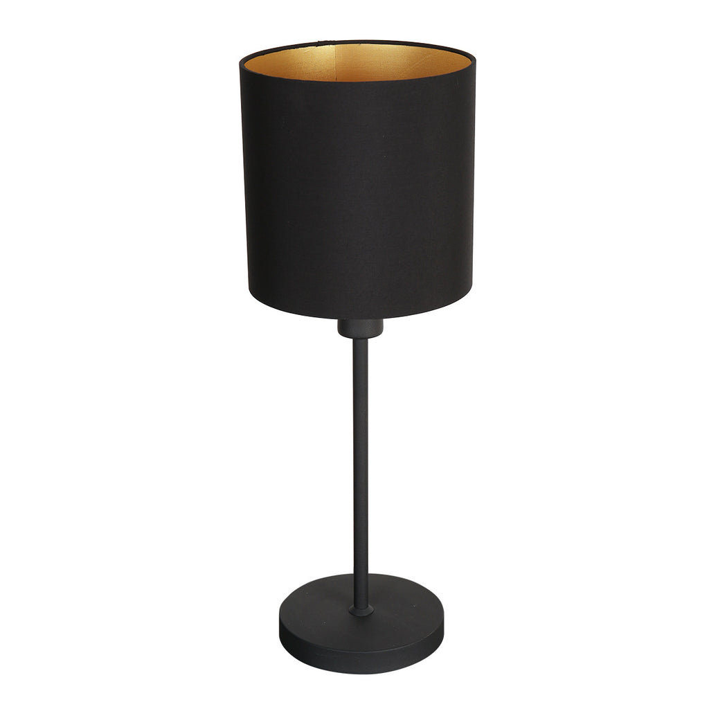 Tafellamp Noor 1563ZW Zwart met goud en een E27 fitting