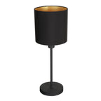 Tafellamp Noor 1563ZW Zwart met goud en een E27 fitting