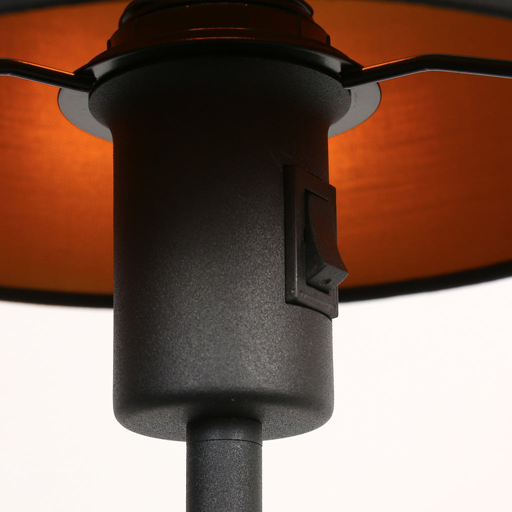 Tafellamp Noor 1563ZW Zwart met goud en een E27 fitting