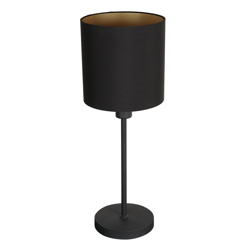 Tafellamp Noor 1563ZW Zwart met goud en een E27 fitting