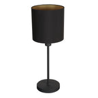 Tafellamp Noor 1563ZW Zwart met goud en een E27 fitting