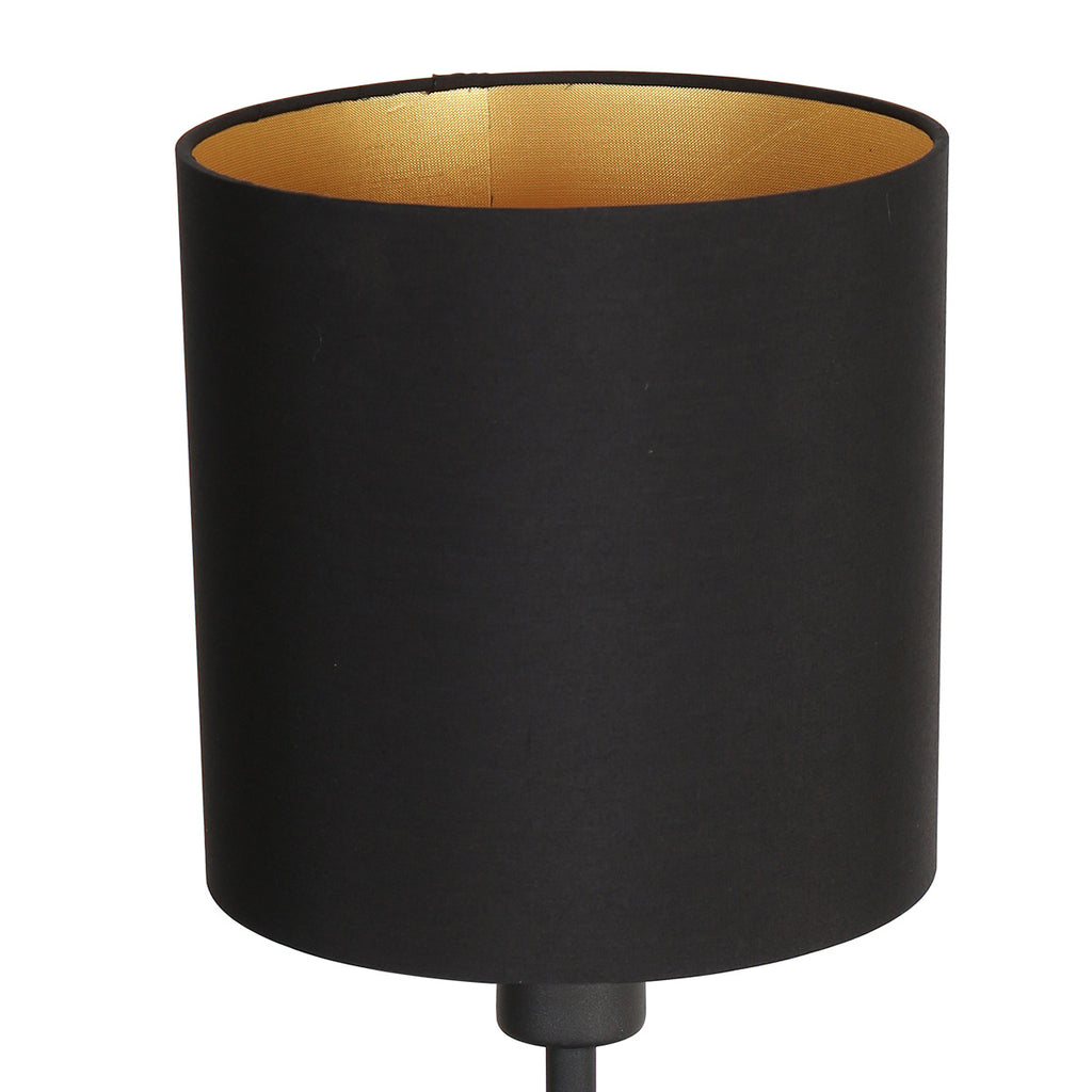 Tafellamp Noor 1563ZW Zwart met goud en een E27 fitting
