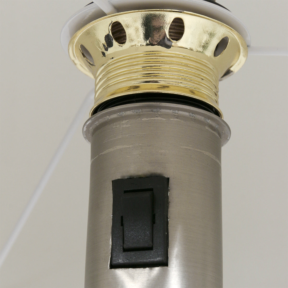 Vloerlamp Noor 1564ST Staal inclusief wit linnen kap