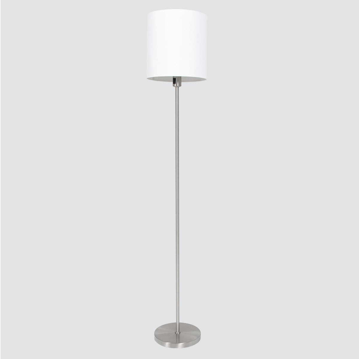 Vloerlamp Noor 1564ST Staal inclusief wit linnen kap
