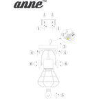 Wandlamp  Geurnesey 1578GR Grijs