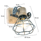 Wandlamp  Geurnesey 1578GR Grijs