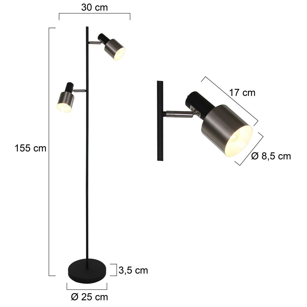 Vloerlamp Fjorgard 1702ZW Zwart