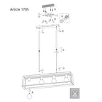 Zwarte hanglamp Buckley 1705ZW met 4 x een E27 fitting