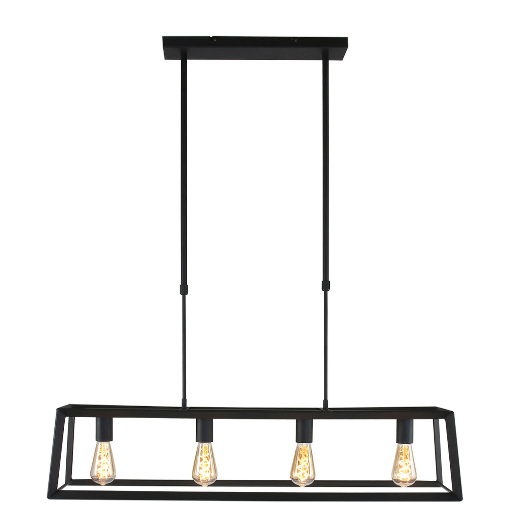 Zwarte hanglamp Buckley 1705ZW met 4 x een E27 fitting