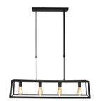 Zwarte hanglamp Buckley 1705ZW met 4 x een E27 fitting