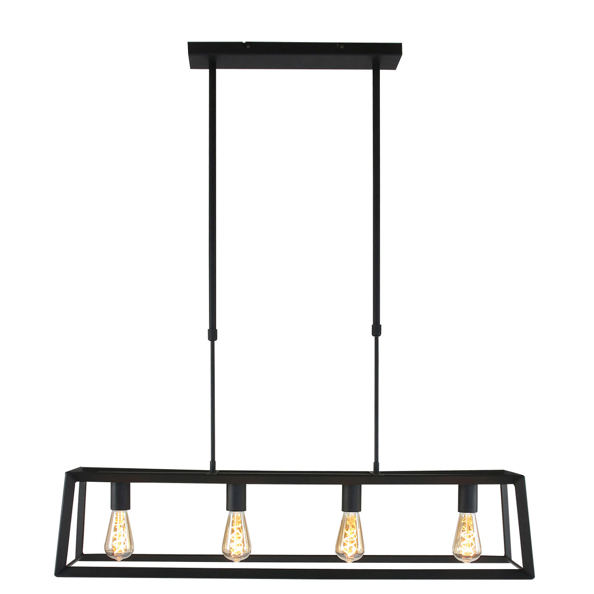 Zwarte hanglamp Buckley 1705ZW met 4 x een E27 fitting