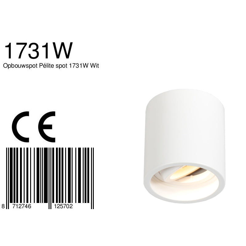 Opbouwspot Pélite spot 1731W Wit