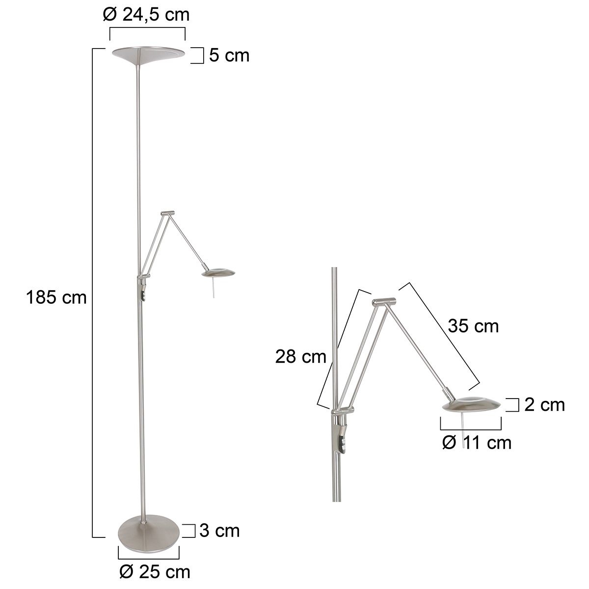 Vloerlamp Zodiac 2107ST Staal