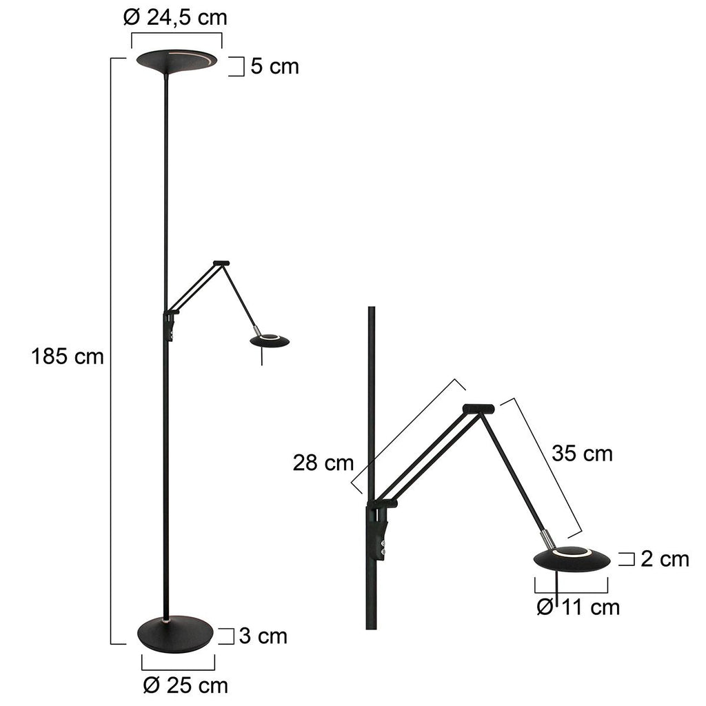 Vloerlamp Zodiac 2107ZW Zwart