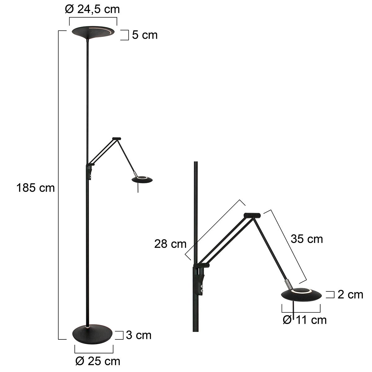 Vloerlamp Zodiac 2107ZW Zwart