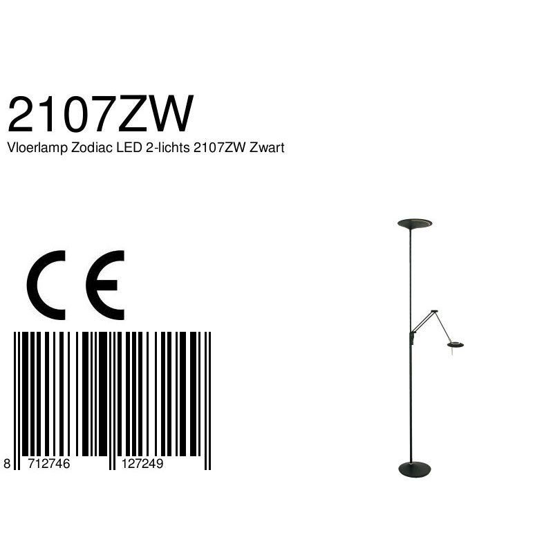 Vloerlamp Zodiac 2107ZW Zwart