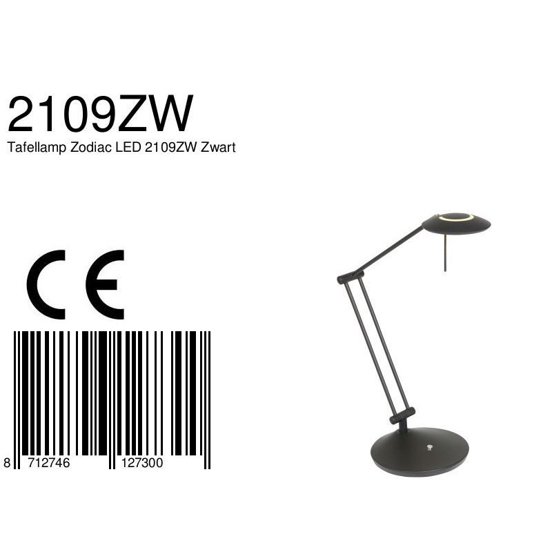 Tafellamp Zodiac 2109ZW Zwart
