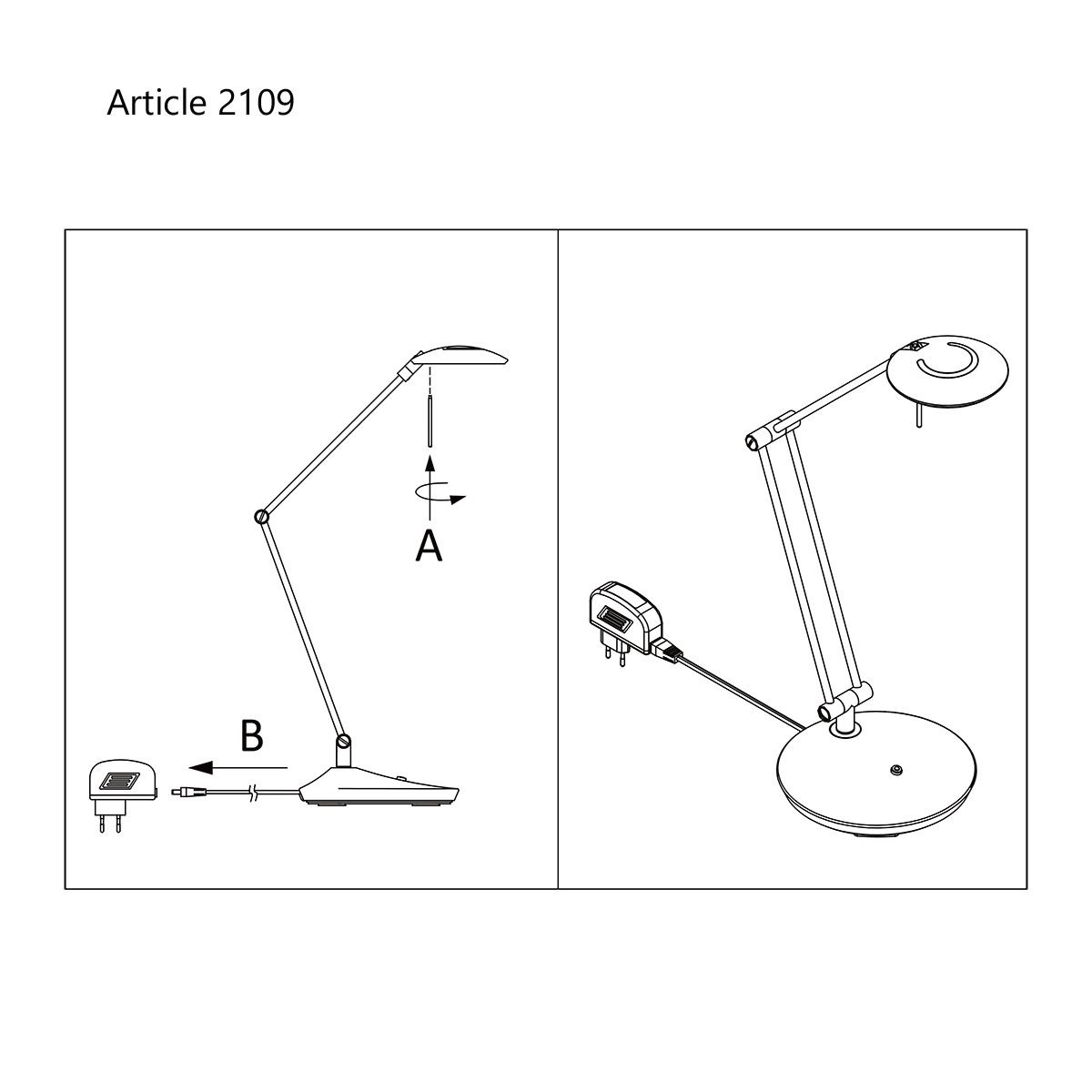 Tafellamp Zodiac 2109ZW Zwart