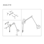 Wandlamp Zodiac 2110ZW Zwart Dimbaar draaibaar kantelbaar