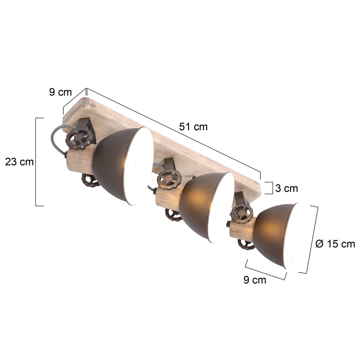 Plafondlamp Gearwood 2133A Antraciet E27 fitting