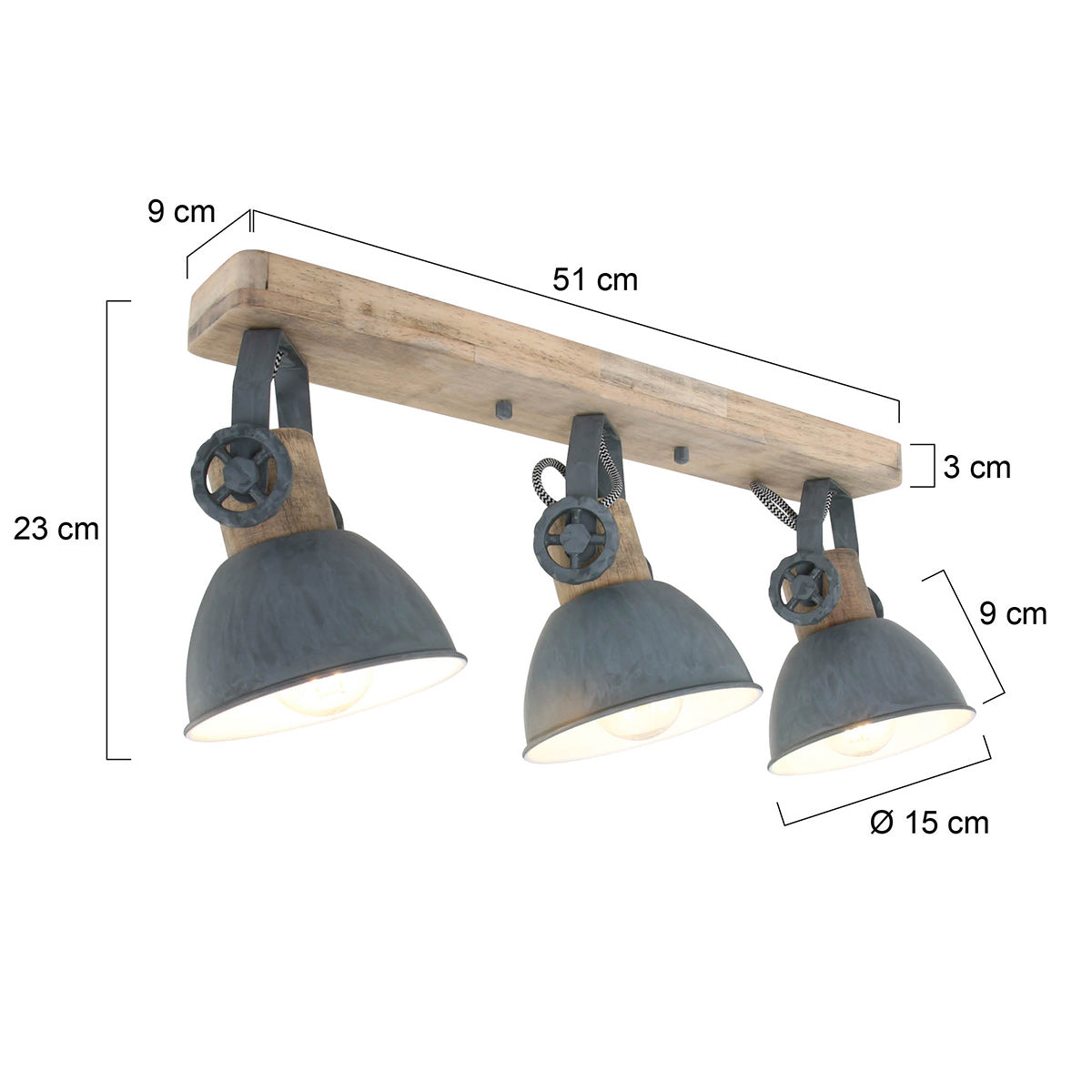 Plafondlamp Gearwood 2133GR Grijs E27 fitting