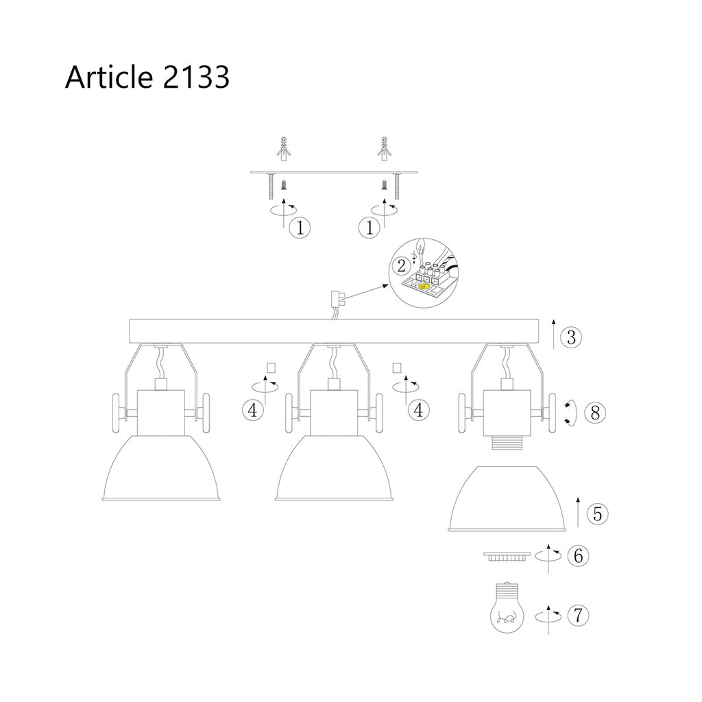 Plafondlamp Gearwood 2133GR Grijs E27 fitting