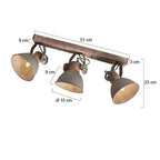 Gearwood 2133TA – Taupe plafondlamp met houtdetails